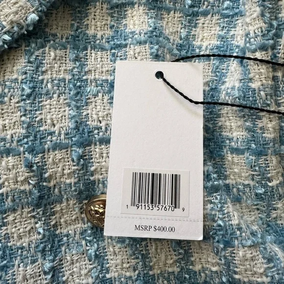 Jason Wu- NWT Blue and White Tweed Cropped Blazer and Mini Skort Matching Set - Picture 8 of 8